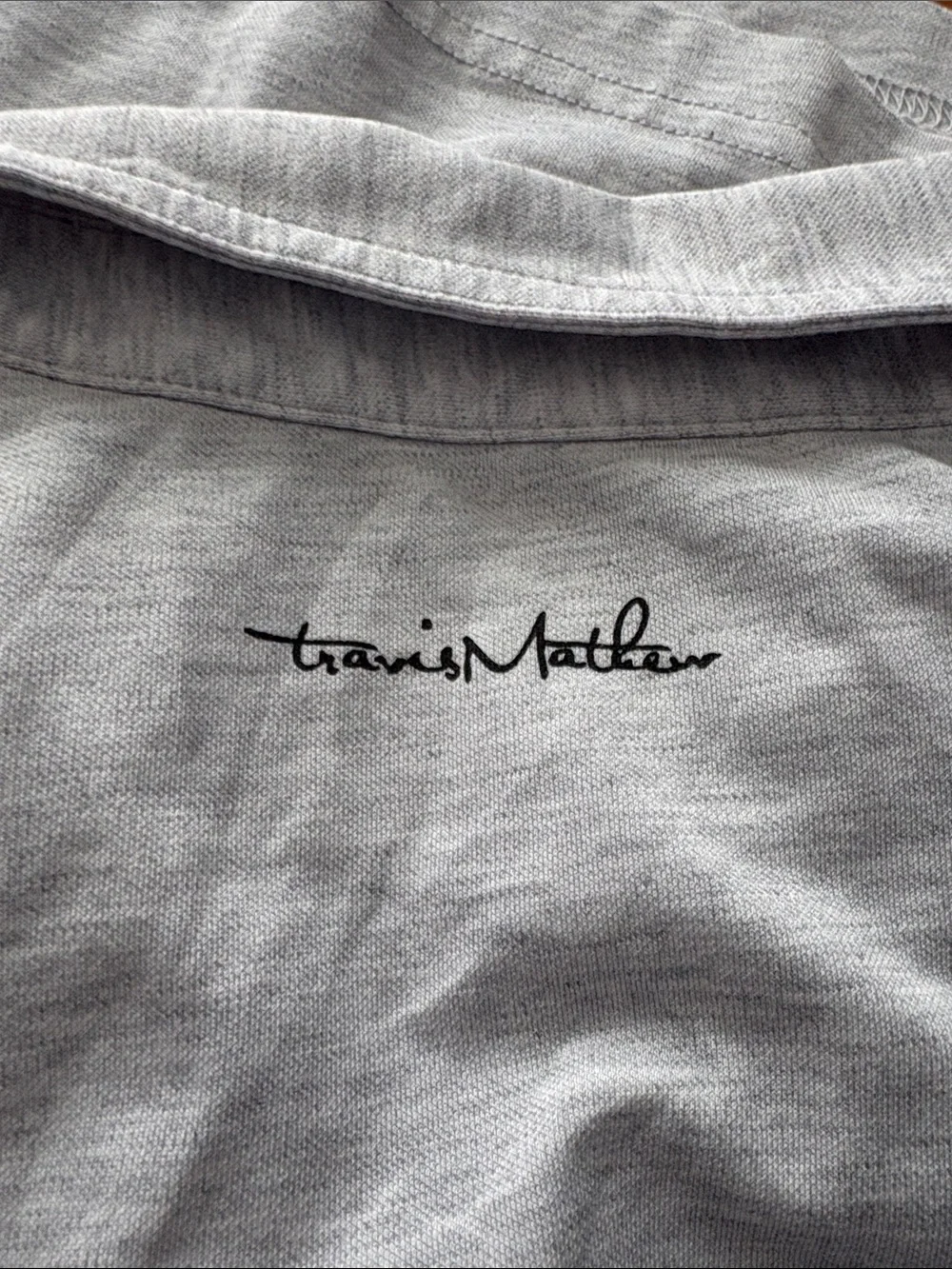 TravisMathew Men’s Heather Gray Polo with Subtle Chest Logo - Picture 7 of 7